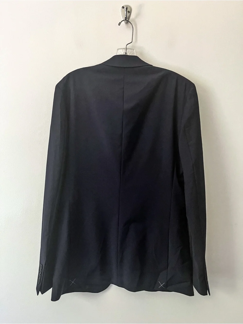 Reiss Hope Wool Blend Notch Lapel 2 Button Travel Blazer Stretch Navy Blue 38S